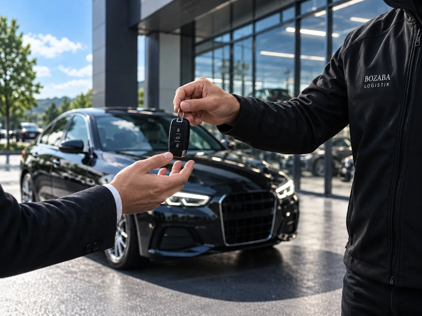 Fahrzeugschlüssel werden bei der Übergabe weitergereicht